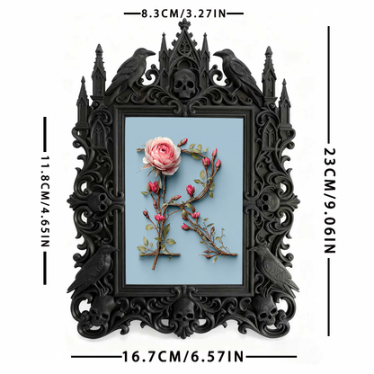 Luxe Gothic Dark-style Photo Frame | Dark Academia Graduation Party Decor, Photo Ornament, Wall-mountable & Tabletop, Practical Frame