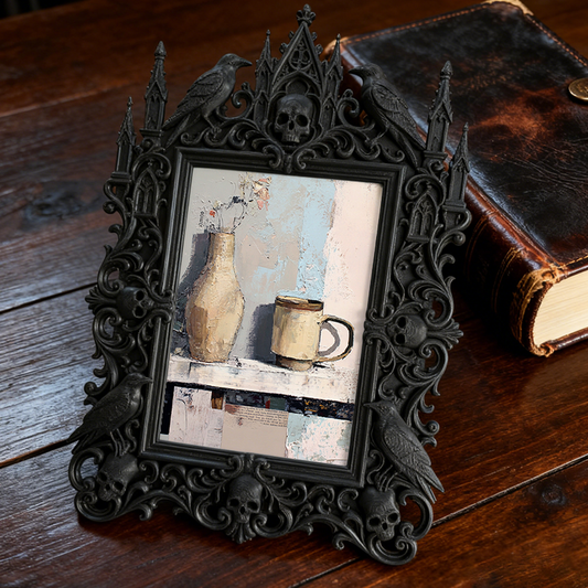 Rare Gothic Dark-style Photo Frame | Vampire LARP Castle Bedroom Decor, Photo Ornament, Wall/Table Dual-use, Artistic Frame