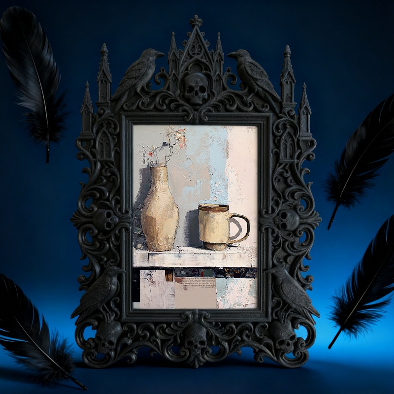 Rare Gothic Dark-style Photo Frame | Vampire LARP Castle Bedroom Decor, Photo Ornament, Wall/Table Dual-use, Artistic Frame