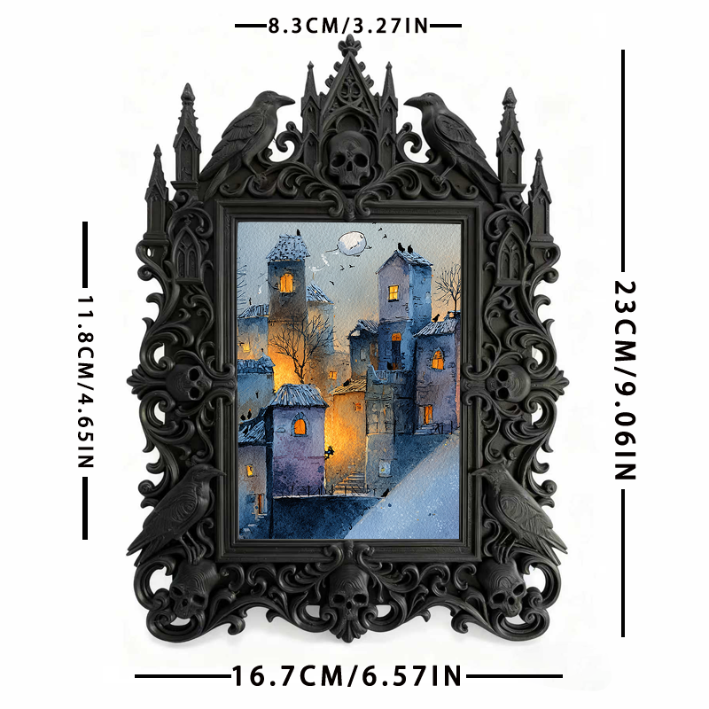 Unique Gothic Dark-style Photo Frame | Witchy Crystal Necklace Display Decor, Photo Ornament, Wall-mountable & Tabletop, Portable Frame