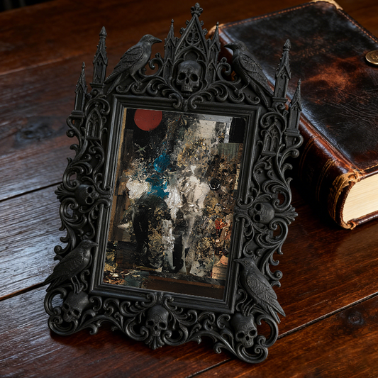Tough Gothic Dark-style Photo Frame | Gothic Biker Club Bar Decor, Photo Ornament, Dual-use Display, Wear-resistant Frame