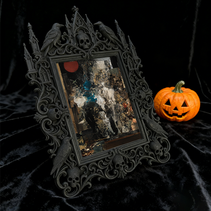 Tough Gothic Dark-style Photo Frame | Gothic Biker Club Bar Decor, Photo Ornament, Dual-use Display, Wear-resistant Frame