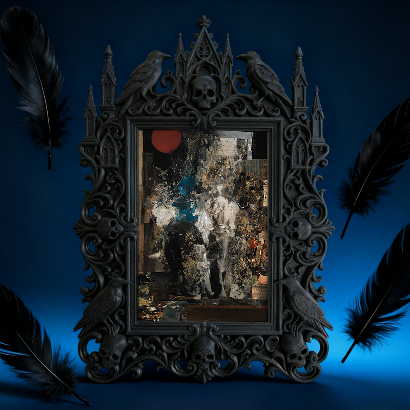 Tough Gothic Dark-style Photo Frame | Gothic Biker Club Bar Decor, Photo Ornament, Dual-use Display, Wear-resistant Frame