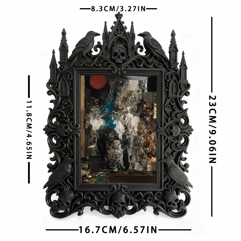 Tough Gothic Dark-style Photo Frame | Gothic Biker Club Bar Decor, Photo Ornament, Dual-use Display, Wear-resistant Frame