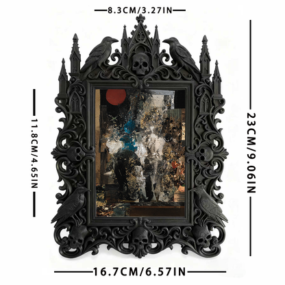 Tough Gothic Dark-style Photo Frame | Gothic Biker Club Bar Decor, Photo Ornament, Dual-use Display, Wear-resistant Frame