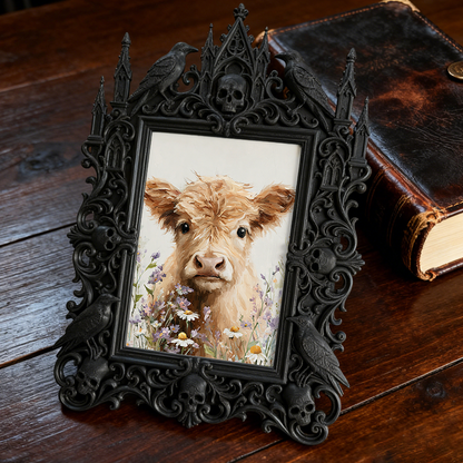 Elegant Gothic Dark-style Photo Frame | Paranormal Investigator Studio Decor, Photo Ornament, Wall-mountable & Tabletop, Elegant Frame