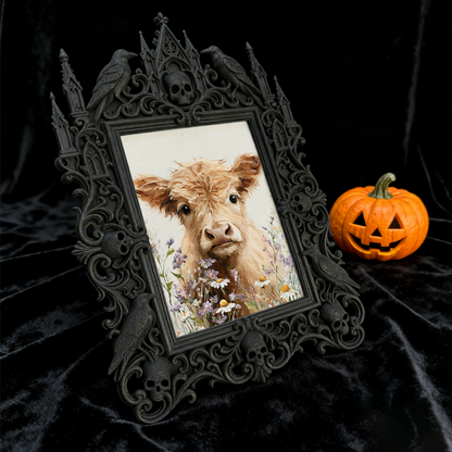 Elegant Gothic Dark-style Photo Frame | Paranormal Investigator Studio Decor, Photo Ornament, Wall-mountable & Tabletop, Elegant Frame