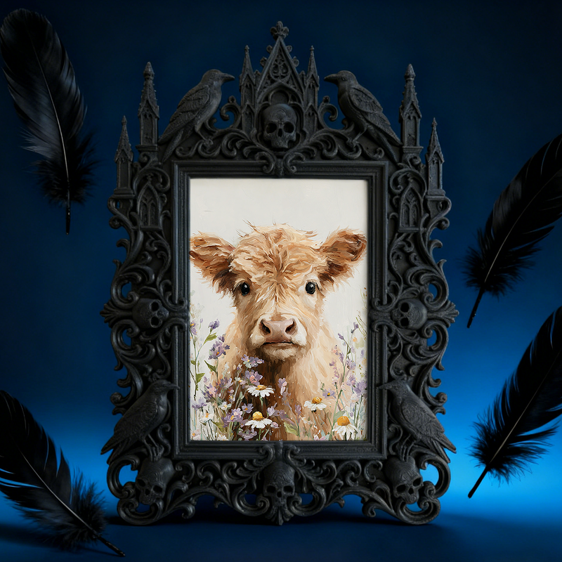 Elegant Gothic Dark-style Photo Frame | Paranormal Investigator Studio Decor, Photo Ornament, Wall-mountable & Tabletop, Elegant Frame
