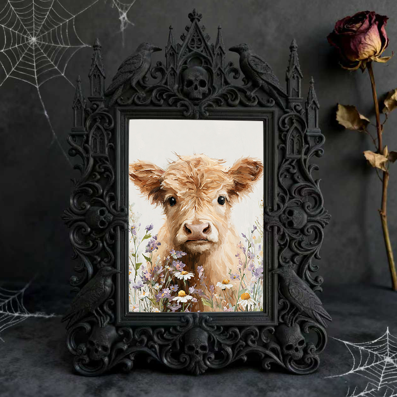 Elegant Gothic Dark-style Photo Frame | Paranormal Investigator Studio Decor, Photo Ornament, Wall-mountable & Tabletop, Elegant Frame