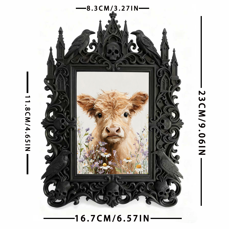 Elegant Gothic Dark-style Photo Frame | Paranormal Investigator Studio Decor, Photo Ornament, Wall-mountable & Tabletop, Elegant Frame
