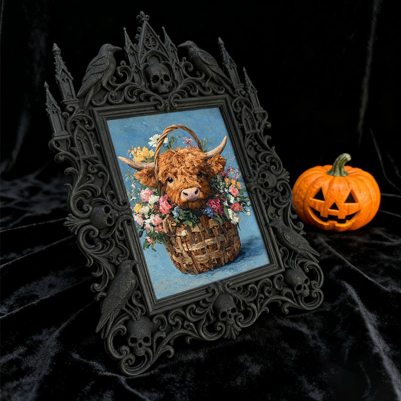 Bold Gothic Dark-style Photo Frame | Dark Fantasy Miniature Painting Studio Decor, Photo Ornament, Wall-mountable & Tabletop, Creative Frame