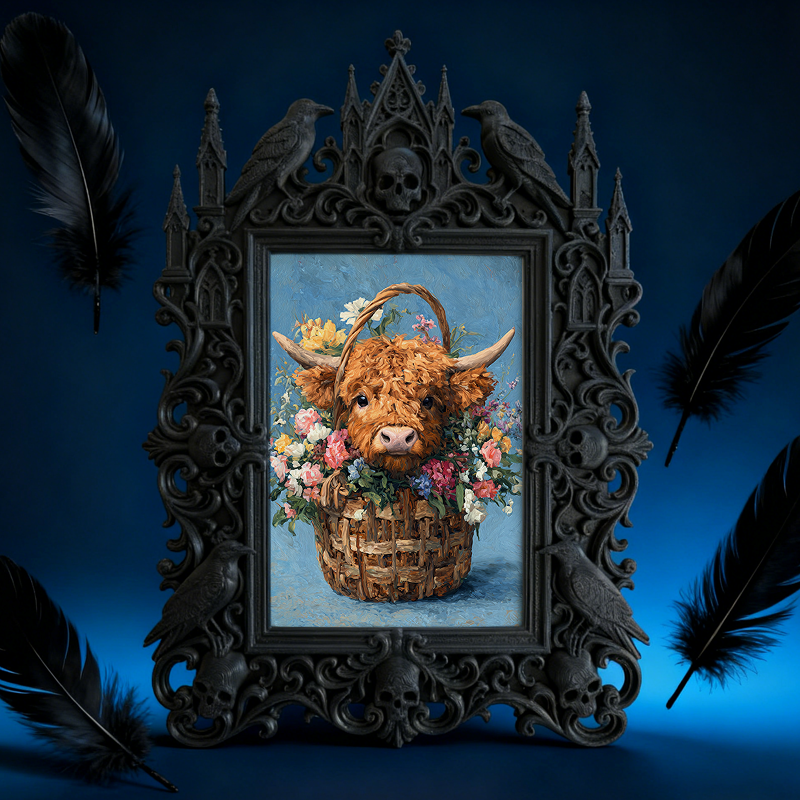 Bold Gothic Dark-style Photo Frame | Dark Fantasy Miniature Painting Studio Decor, Photo Ornament, Wall-mountable & Tabletop, Creative Frame