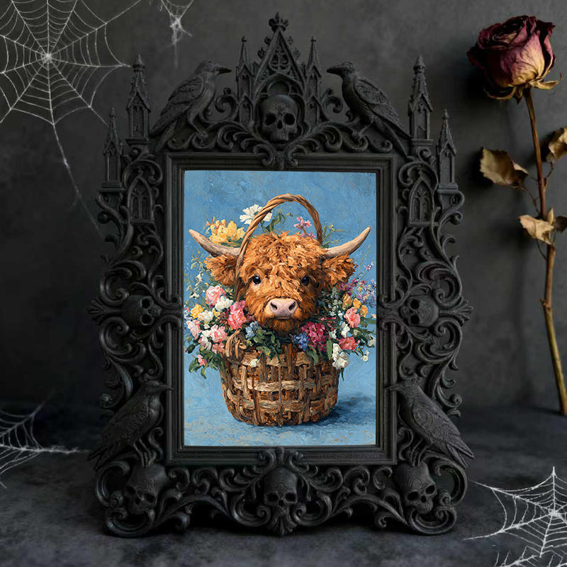 Bold Gothic Dark-style Photo Frame | Dark Fantasy Miniature Painting Studio Decor, Photo Ornament, Wall-mountable & Tabletop, Creative Frame