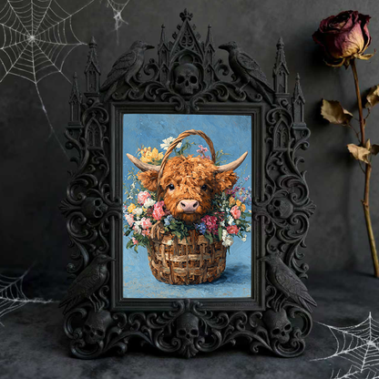 Bold Gothic Dark-style Photo Frame | Dark Fantasy Miniature Painting Studio Decor, Photo Ornament, Wall-mountable & Tabletop, Creative Frame