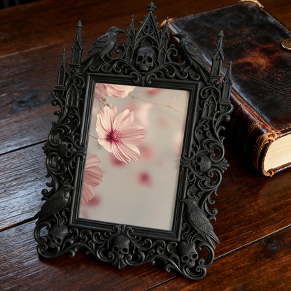 Cute Gothic Dark-style Photo Frame | Gothic Handmade Candle Shop Decor, Photo Ornament, Dual-use Display, Cute Frame