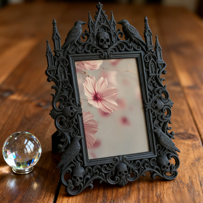 Cute Gothic Dark-style Photo Frame | Gothic Handmade Candle Shop Decor, Photo Ornament, Dual-use Display, Cute Frame