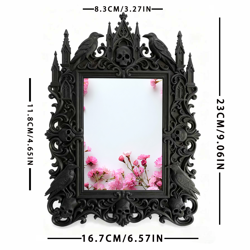 Hit Gothic Dark-style Photo Frame | Gothic Backyard Halloween Bonfire Decor, Photo Ornament, Wall-mountable & Tabletop, Plastic Frame