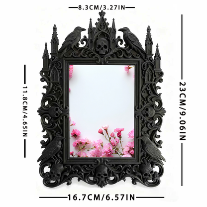Hit Gothic Dark-style Photo Frame | Gothic Backyard Halloween Bonfire Decor, Photo Ornament, Wall-mountable & Tabletop, Plastic Frame
