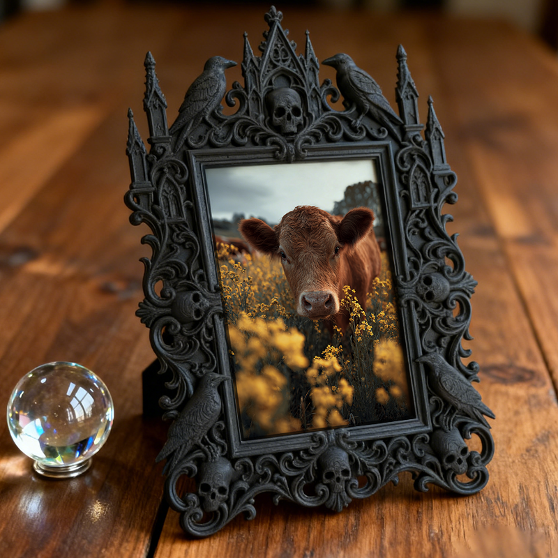 Super-popular Gothic Dark-style Photo Frame | Dark Academia Dorm Door Decor, Photo Ornament, Wall/Table Dual-use, Durable Frame