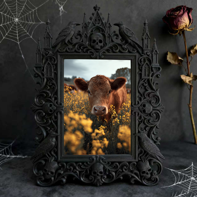 Super-popular Gothic Dark-style Photo Frame | Dark Academia Dorm Door Decor, Photo Ornament, Wall/Table Dual-use, Durable Frame