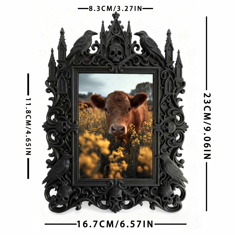 Super-popular Gothic Dark-style Photo Frame | Dark Academia Dorm Door Decor, Photo Ornament, Wall/Table Dual-use, Durable Frame