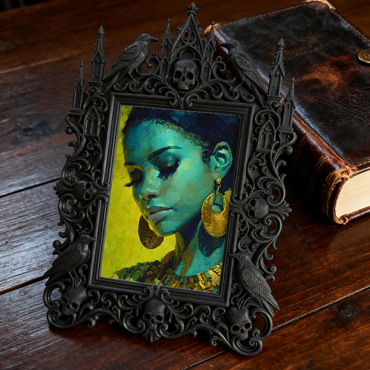 Must-grab Gothic Dark-style Photo Frame | Gothic Kids’ Witch Birthday Party Decor, Photo Ornament, Wall-mountable & Tabletop, Lightweight Fr