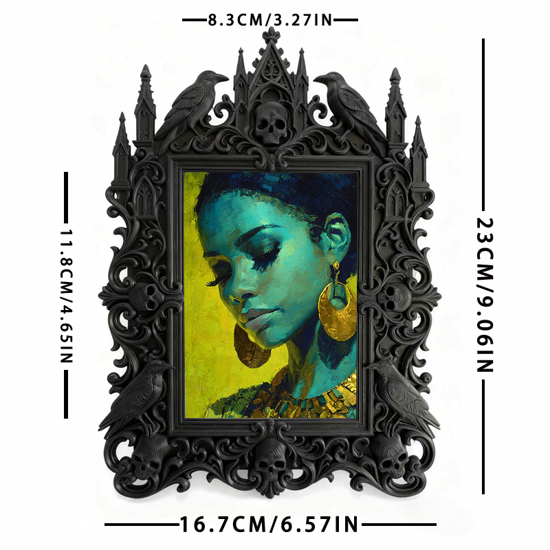 Must-grab Gothic Dark-style Photo Frame | Gothic Kids’ Witch Birthday Party Decor, Photo Ornament, Wall-mountable & Tabletop, Lightweight Fr