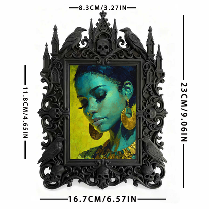 Must-grab Gothic Dark-style Photo Frame | Gothic Kids’ Witch Birthday Party Decor, Photo Ornament, Wall-mountable & Tabletop, Lightweight Fr