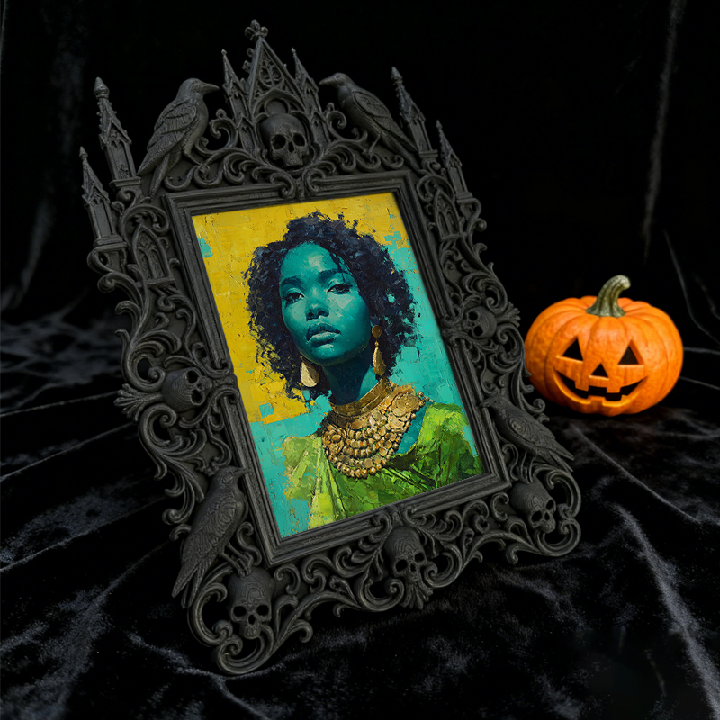 Fast-selling Gothic Dark-style Photo Frame | Vampire Themed Karaoke Room Decor, Photo Ornament, Dual-use Display, Retro Plastic Frame