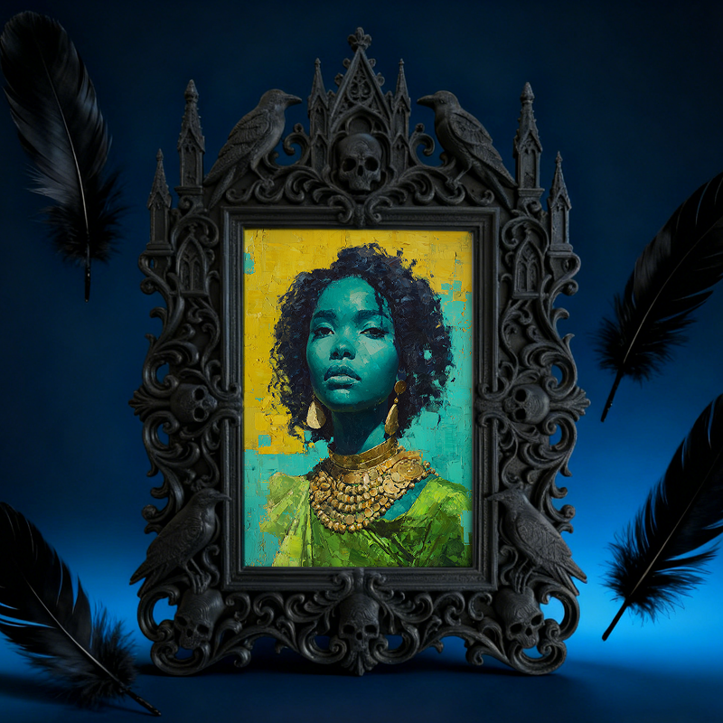 Fast-selling Gothic Dark-style Photo Frame | Vampire Themed Karaoke Room Decor, Photo Ornament, Dual-use Display, Retro Plastic Frame