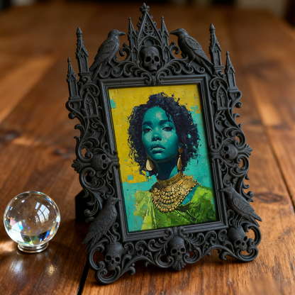 Fast-selling Gothic Dark-style Photo Frame | Vampire Themed Karaoke Room Decor, Photo Ornament, Dual-use Display, Retro Plastic Frame