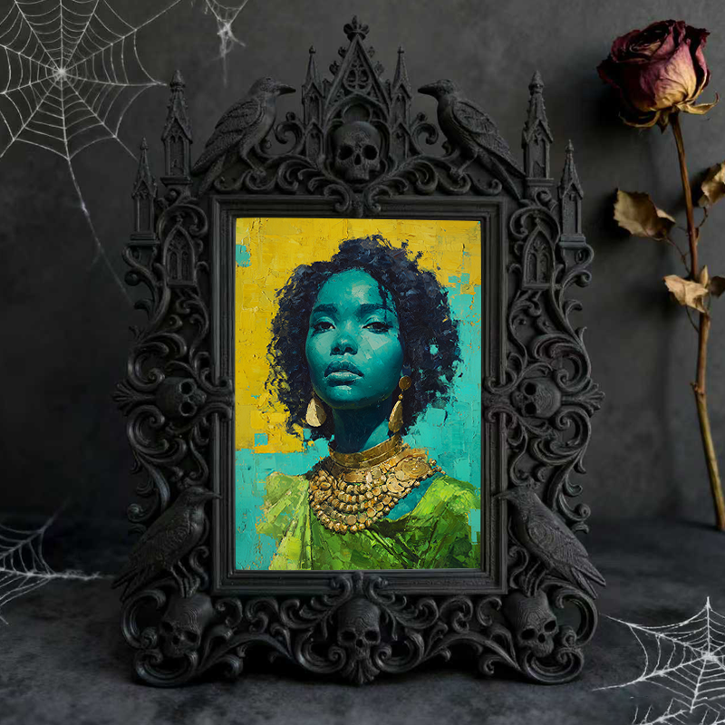 Fast-selling Gothic Dark-style Photo Frame | Vampire Themed Karaoke Room Decor, Photo Ornament, Dual-use Display, Retro Plastic Frame