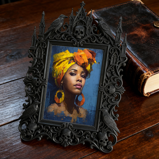 High-demand Gothic Dark-style Photo Frame | Witchy Moon Phase Wall Decor, Photo Ornament, Wall-mountable & Tabletop, Scratch-resistant Frame