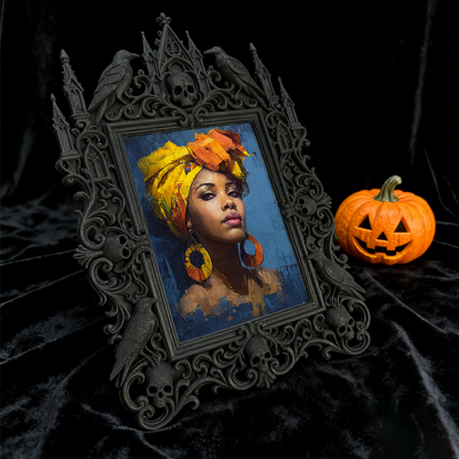 High-demand Gothic Dark-style Photo Frame | Witchy Moon Phase Wall Decor, Photo Ornament, Wall-mountable & Tabletop, Scratch-resistant Frame