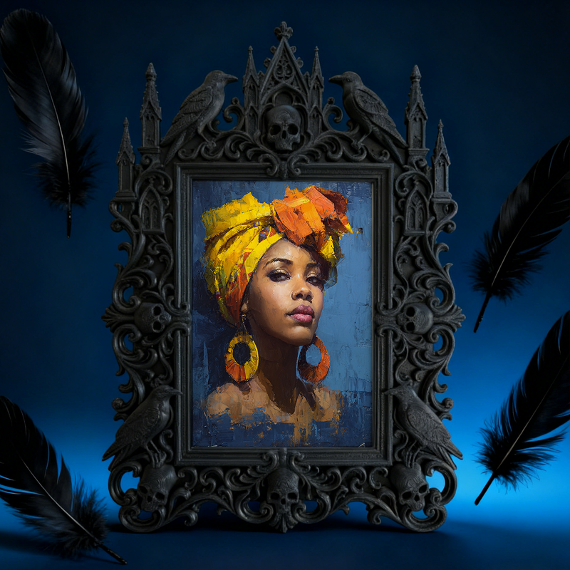 High-demand Gothic Dark-style Photo Frame | Witchy Moon Phase Wall Decor, Photo Ornament, Wall-mountable & Tabletop, Scratch-resistant Frame