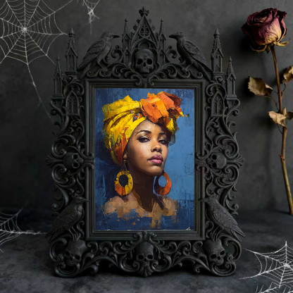 High-demand Gothic Dark-style Photo Frame | Witchy Moon Phase Wall Decor, Photo Ornament, Wall-mountable & Tabletop, Scratch-resistant Frame