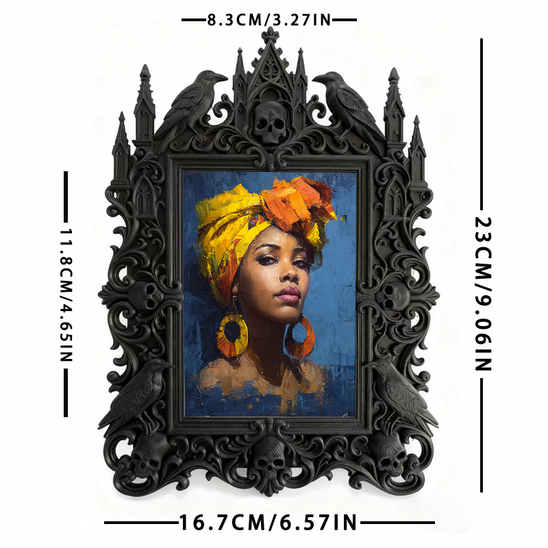High-demand Gothic Dark-style Photo Frame | Witchy Moon Phase Wall Decor, Photo Ornament, Wall-mountable & Tabletop, Scratch-resistant Frame