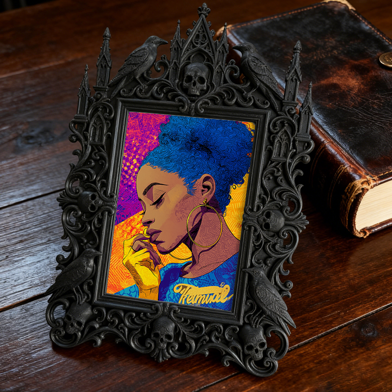 Trend-leading Gothic Dark-style Photo Frame | Gothic Pet Adoption Fair Decor, Photo Ornament, Wall/Table Dual-use, Eco-friendly Frame