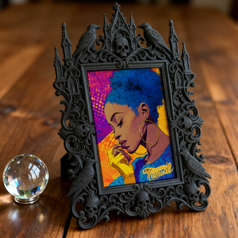 Trend-leading Gothic Dark-style Photo Frame | Gothic Pet Adoption Fair Decor, Photo Ornament, Wall/Table Dual-use, Eco-friendly Frame