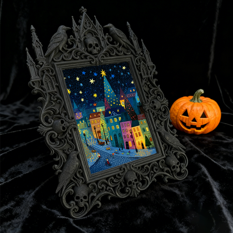 Hot-pick Gothic Dark-style Photo Frame | Gothic Bachelor Party Table Decor, Photo Ornament, Dual-use Display, Sturdy Frame