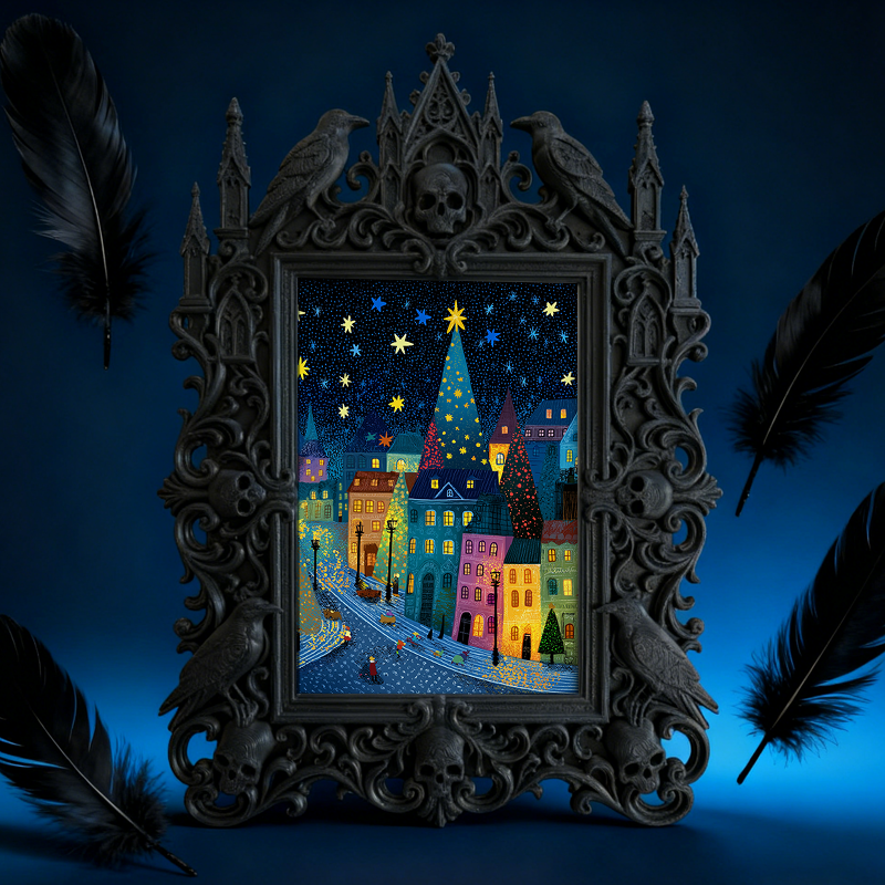 Hot-pick Gothic Dark-style Photo Frame | Gothic Bachelor Party Table Decor, Photo Ornament, Dual-use Display, Sturdy Frame