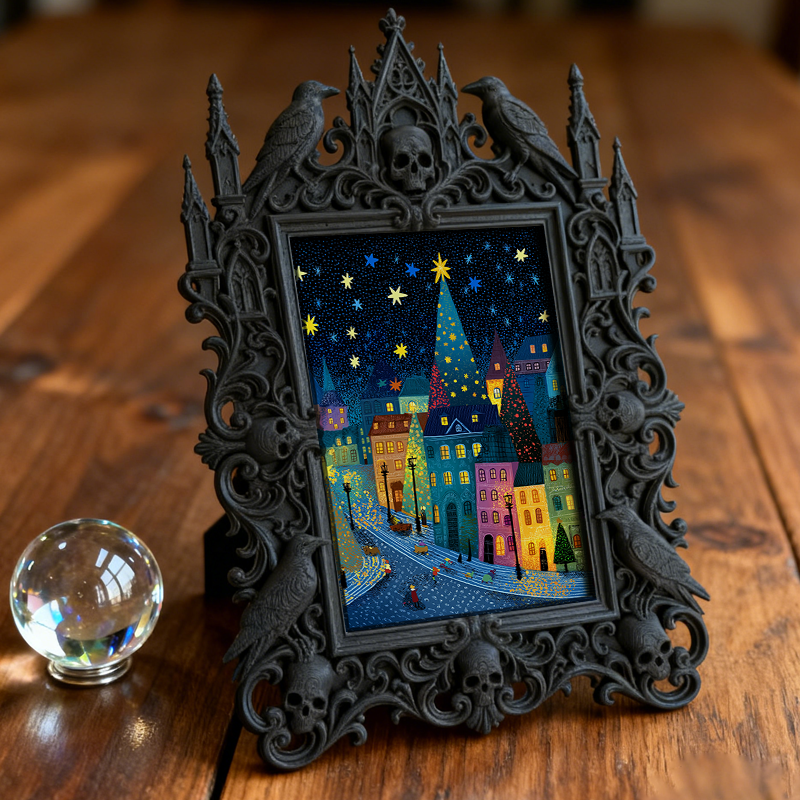Hot-pick Gothic Dark-style Photo Frame | Gothic Bachelor Party Table Decor, Photo Ornament, Dual-use Display, Sturdy Frame