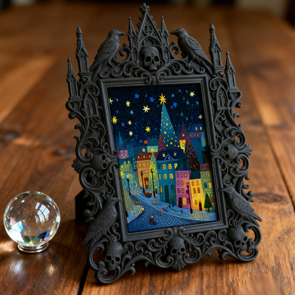 Hot-pick Gothic Dark-style Photo Frame | Gothic Bachelor Party Table Decor, Photo Ornament, Dual-use Display, Sturdy Frame