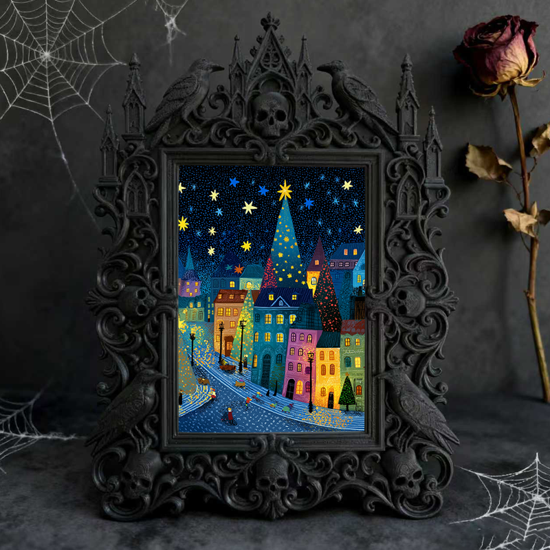 Hot-pick Gothic Dark-style Photo Frame | Gothic Bachelor Party Table Decor, Photo Ornament, Dual-use Display, Sturdy Frame
