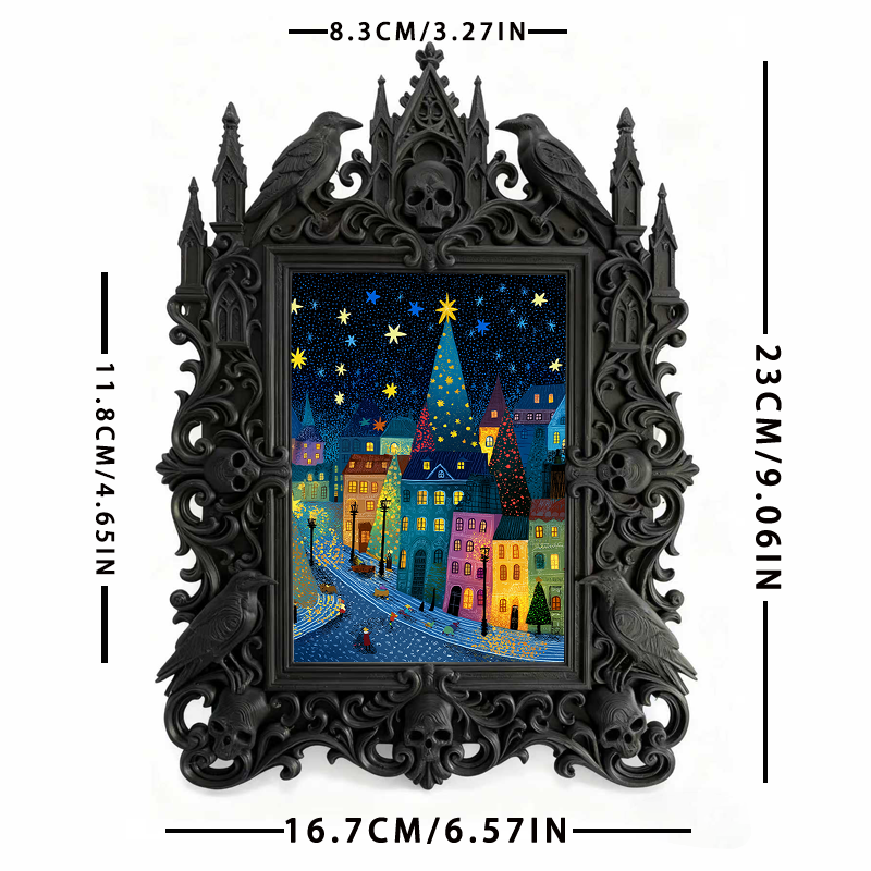 Hot-pick Gothic Dark-style Photo Frame | Gothic Bachelor Party Table Decor, Photo Ornament, Dual-use Display, Sturdy Frame