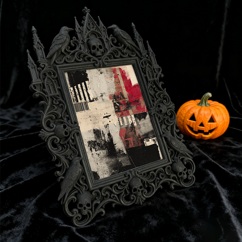Limited-edition Gothic Dark-style Photo Frame | Occult Manuscript Replica Shop Decor, Photo Ornament, Wall-mountable & Tabletop, Collectible