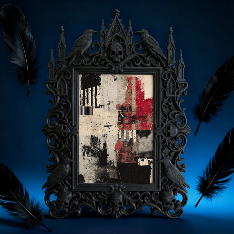 Limited-edition Gothic Dark-style Photo Frame | Occult Manuscript Replica Shop Decor, Photo Ornament, Wall-mountable & Tabletop, Collectible