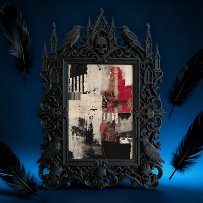 Limited-edition Gothic Dark-style Photo Frame | Occult Manuscript Replica Shop Decor, Photo Ornament, Wall-mountable & Tabletop, Collectible