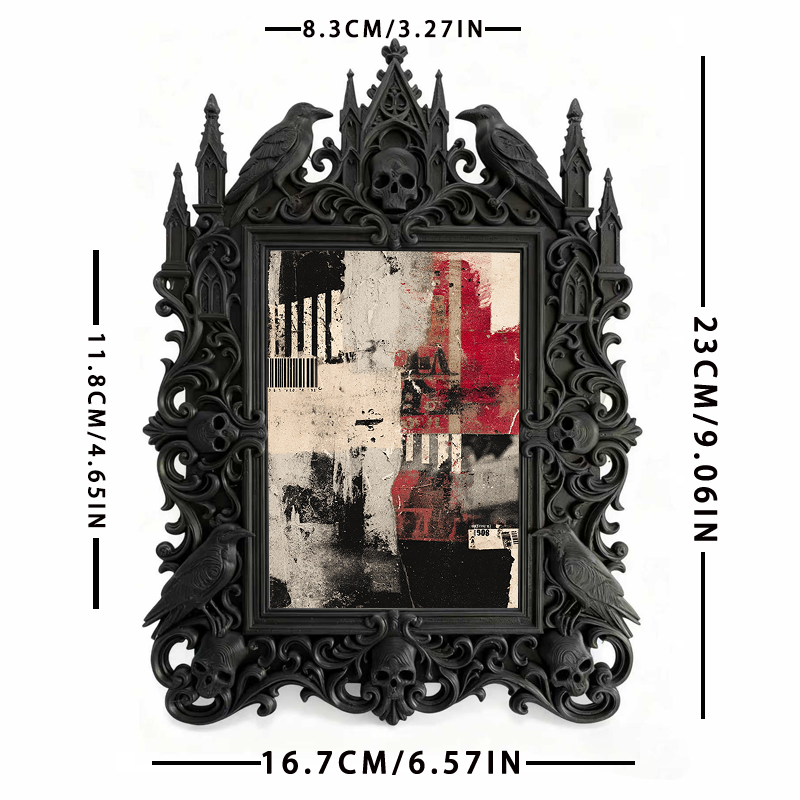 Limited-edition Gothic Dark-style Photo Frame | Occult Manuscript Replica Shop Decor, Photo Ornament, Wall-mountable & Tabletop, Collectible