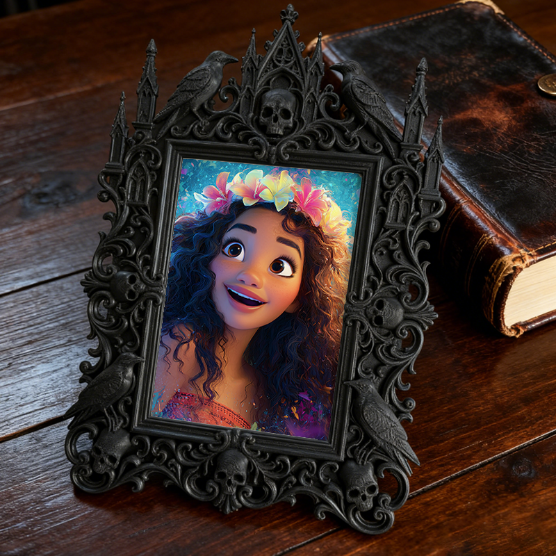 Reel-famous Gothic Dark-style Photo Frame | Gothic Board Game Shop Table Decor, Photo Ornament, Wall-mountable & Tabletop, Plastic Frame